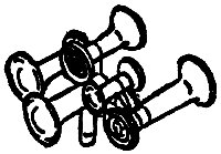 Nathan Air Horns -- M5, Brass, HO, Details West 187