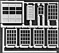 Machine Shop Doors & Windows pkg(8), HO, Pikestuff 3000