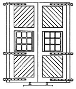 Door -- Engine House Scale 6`6` x 14`6` w/Hinges pkg(4), HO, Grandt Line Products Inc 5102