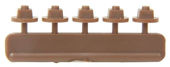 Nut, Bolt & Washer Detail -- 10` Square Nut on Bolt w/20` Washer, Styrene, Rust Color, pkg(40), HO, Tichy Train Group 8274