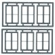 Windows - Double Hung pkg(6) -- Two 1/1 Single-Window Scale 100 x 92′ (Matches 8094 & 8096, Fit, HO, Tichy Train Group 8095
