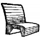 Coach Seats for Narrow Gauge -- DRGW Style w/One Wood End, HO, Grandt Line Products Inc 5048