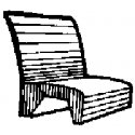 Coach Seats for Narrow Gauge -- DRGW Style w/One Wood End, HO, Grandt Line Products Inc 5048