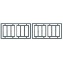 Windows - Double Hung pkg(4) -- Three 1/1 Single Window Scale 100 x 92` (Fits 1.18 x 1.1` Open, HO, Tichy Train Group 8094
