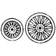 Circus Wagon Wheels -- Baggage/Plain: 36` Front & 48` Rear - Two Complete Sets, HO, Grandt Line Products Inc 5143