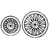 Circus Wagon Wheels -- Baggage/Plain: 36` Front & 48` Rear - Two Complete Sets, HO, Grandt Line Products Inc 5143