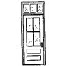 Factory Front Door w/Transom for Masonry Buildings -- Scale 39 x 92′ 99.1 x 234cm pkg(2, HO, Grandt Line Products Inc 5139