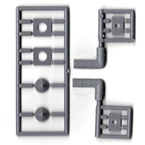 Right Angle Vent Kit -- 12` Scale Diameter, 2 x 4` Scale (unpainted) Matches 293-3555, S, Tichy Train Group 3554