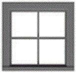 4-Pane Work Car Window w/Precut Glazing -- 36 x 36` Scale, Fits .65 x .63` Opening pkg(4), S, Tichy Train Group 3535