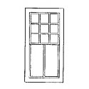 Rio Grande Southern-Style Depot Windows -- 2/9 Light, 36 x 76′, O, Grandt Line Products Inc 3725