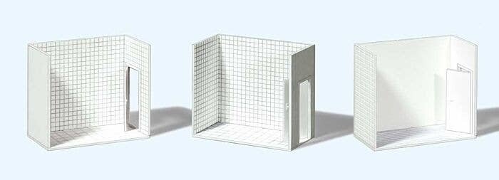 Room Interior Walls -- White pkg(3), HO, Preiser Kg 19652