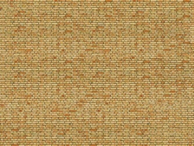 3-D Printed Cardstock Texture Sheet -- Cream Brick 9-13/16 x 4-15/16′ 25 x 12.5cm, HO, Noch Gmbh & Co 56613