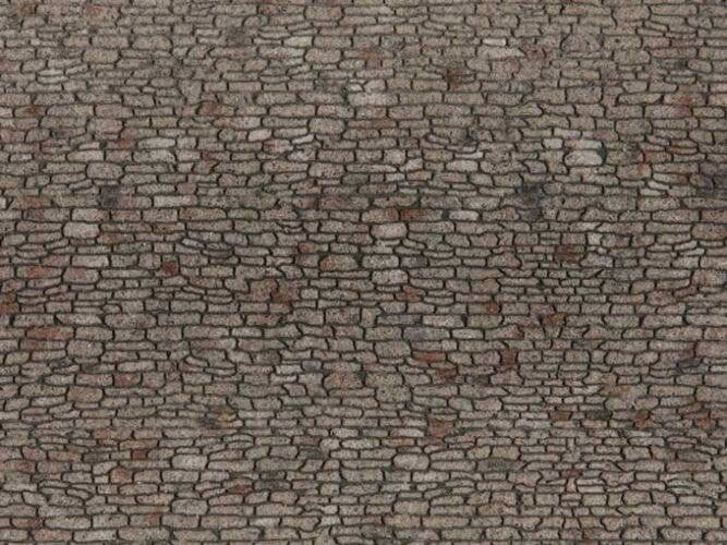 Structured Flexible 3-D Texture Sheet -- Quarrystone Wall 11 x 3-15/16′ 28 x 10cm, HO, Noch Gmbh & Co 60371