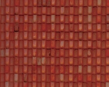 Patterned Sheets - Roofing - Spanish Tile - .020 x 7 x 12` pkg(2) -- .125` Red Tiles, O, Plastruct Inc 91637