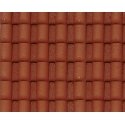 Patterned Sheets - Roofing - Spanish Tile - .020 x 7 x 12` pkg(2) -- .250` Red Tiles, G, Plastruct Inc 91632
