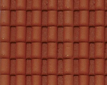 Patterned Sheets - Roofing - Spanish Tile - .020 x 7 x 12` pkg(2) -- .250` Red Tiles, G, Plastruct Inc 91632
