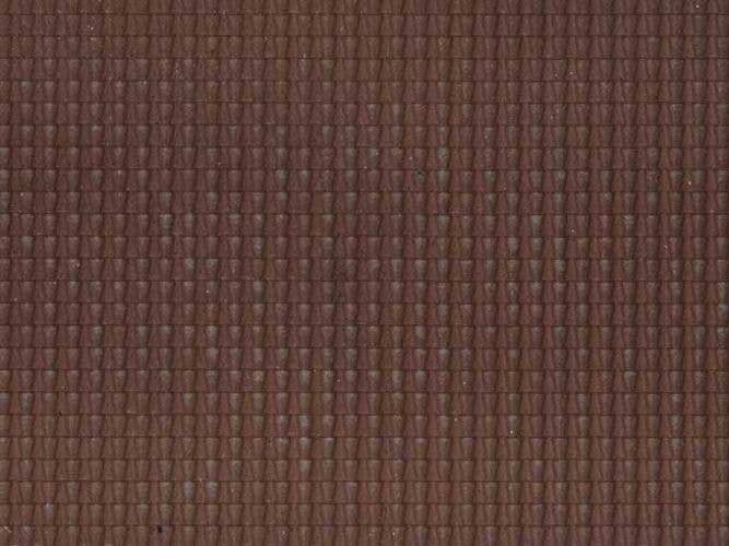 Structured Flexible 3-D Texture Sheet -- Dark Red Pantile 11 x 3-15/16′ 28 x 10cm, HO, Noch Gmbh & Co 60351