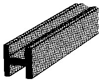 ABS H Columns -- 1/16 x 10′ .16 x 25.4cm pkg(8), All Scales, Plastruct Inc 90061