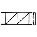 Styrene - Open Web Trusses - Pratt Style pkg(2) -- 1/4 x 4′, All Scales, Plastruct Inc 90921