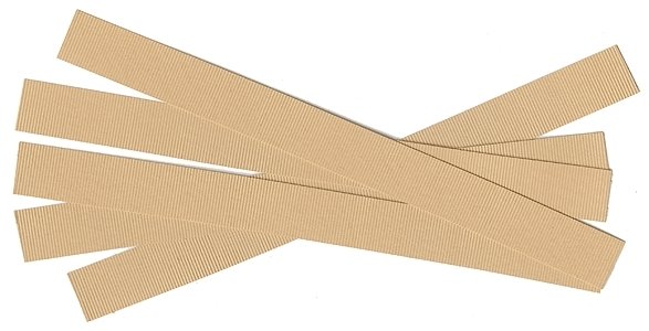 Corrugated Roof Paper pkg(5) -- 8 x 3/4′ 20.3 x 1.9cm, HO, Northeastern Scale Lumber 40100