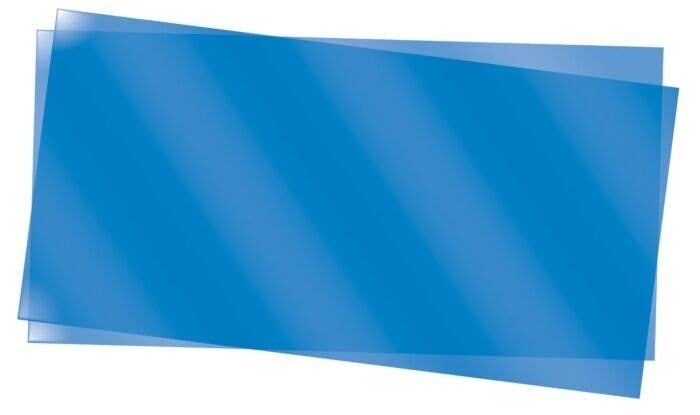 Transpartent Sheets pkg(2) - .010 x 6 x 12′ .025 x 15.2 x 30.5cm -- Blue, All Scales, Evergreen Scale Models 9902
