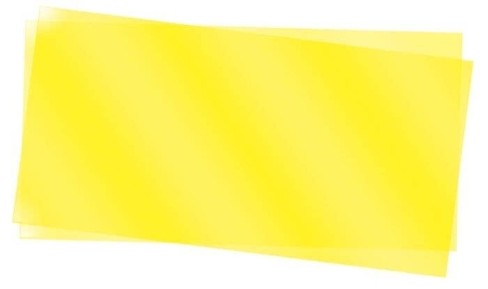 Transpartent Sheets pkg(2) - .010 x 6 x 12′ .025 x 15.2 x 30.5cm -- Yellow, All Scales, Evergreen Scale Models 9904