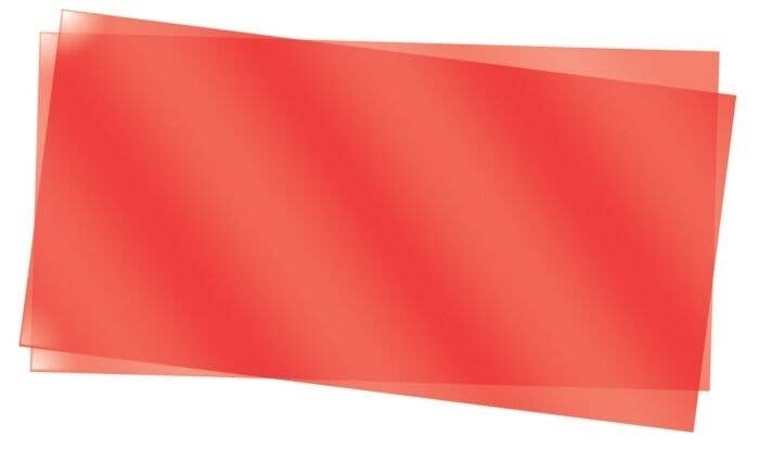Transpartent Sheets pkg(2) - .010 x 6 x 12′ .025 x 15.2 x 30.5cm -- Red, All Scales, Evergreen Scale Models 9901