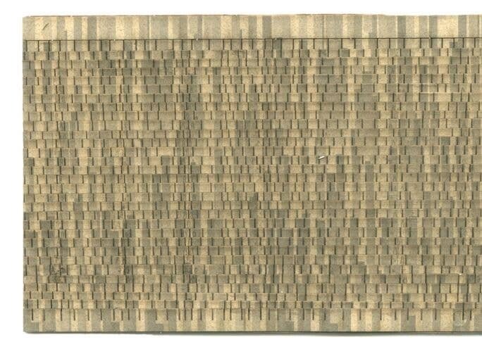 Assembled Laser-Cut Shingles - 3 x 7-3/4′ 7.6 x 19.7cm -- Sand Wood Shake, HO, Northeastern Scale Lumber HOSHG8B1