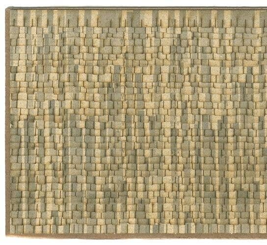 Laser-Cut Shingles - 3 x 7-3/4′ 7.6 x 19.7cm -- Sand Wood Shake, HO, Northeastern Scale Lumber HOSHG2B1