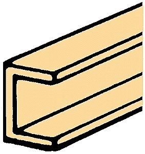 Stripwood Channel - 24` Long -- 1/16` pkg(5), All Scales, Northeastern Scale Lumber 70540