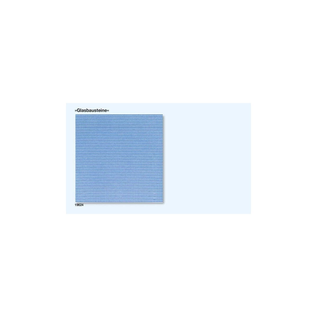Glass Brick Wall -- Clear 3-3/4 x 3-3/4′ 9.5 x 9.5cm pkg(3), HO, Preiser Kg 19624