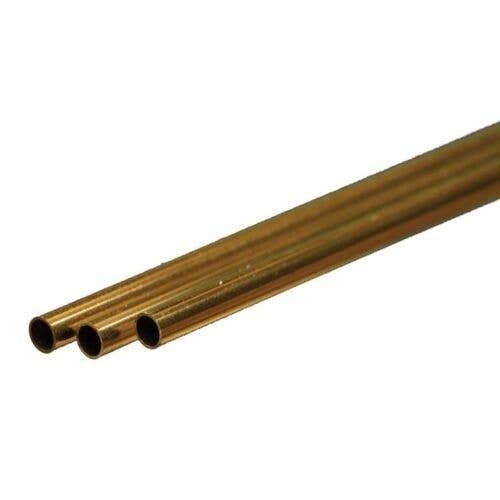 Round Brass Tube -- .12′ 3mm OD 0.225mm Wall x 300mm Long pkg(3), All Scales, K & S Engineering 9834