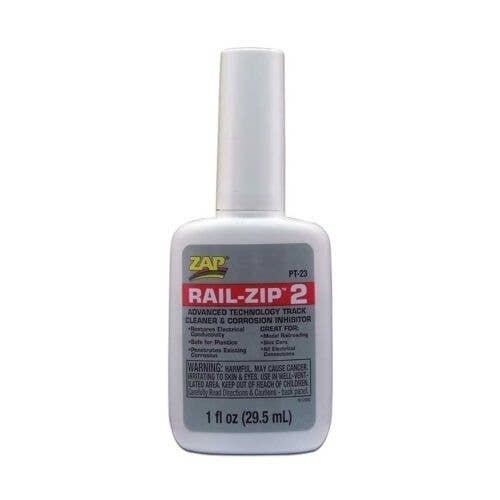 Rail-Zip Track Cleaning Fluid -- 1oz 29.6mL, All Scales, Robart Mfg Inc 452
