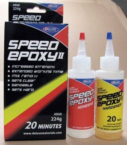 Speed Epoxy II - 20-Minute Set Time -- 7-9/16oz 224g, All Scales, Deluxe Materials Ltd AD68