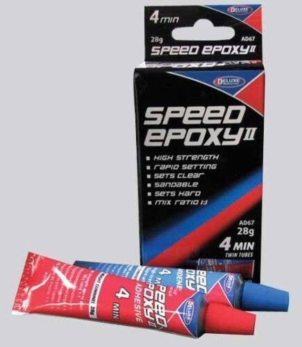 Speed Epoxy II - 4-Minute Set Time -- 15/16oz 28g Tube, All Scales, Deluxe Materials Ltd AD67