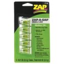 Zap-A-Gap CA+ Single-Use -- .02oz .5g Tubes pkg(5), All Scales, Robart Mfg Inc 105