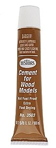 Finished-Product Cement Adhesives -- Wood Formula A (Extra-Fast-Drying) - 5/8oz 18.5mL - Tub, All Scales, Testor Corp 3503