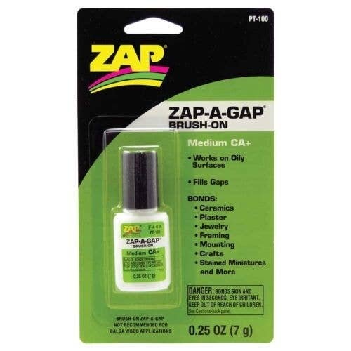 Zap-A-Gap CA+ Brush-On -- 1/4oz 7.4mL, All Scales, Robart Mfg Inc 100