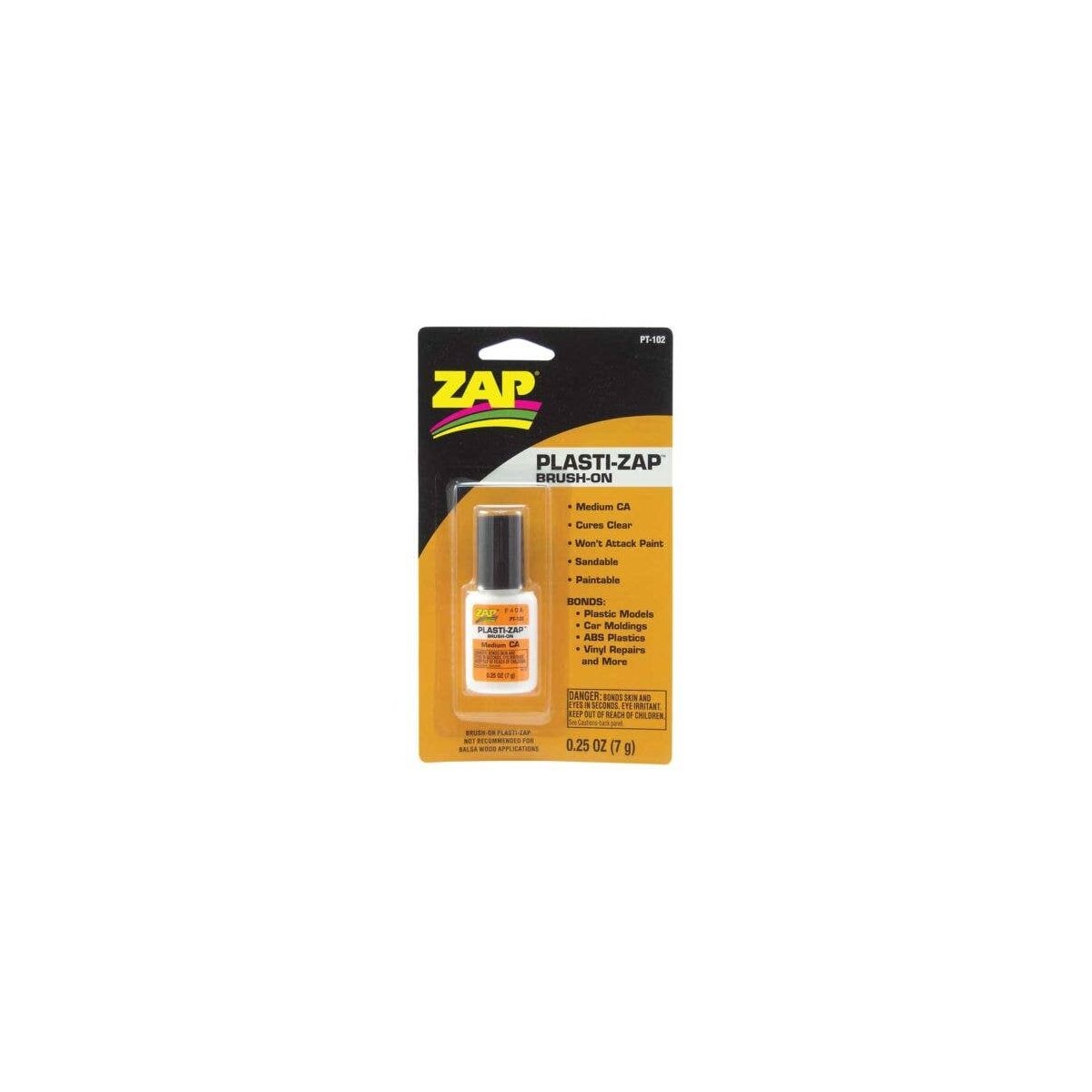 Plasti-Zap Brush-On -- 1/4oz 7.4mL, All Scales, Robart Mfg Inc 102