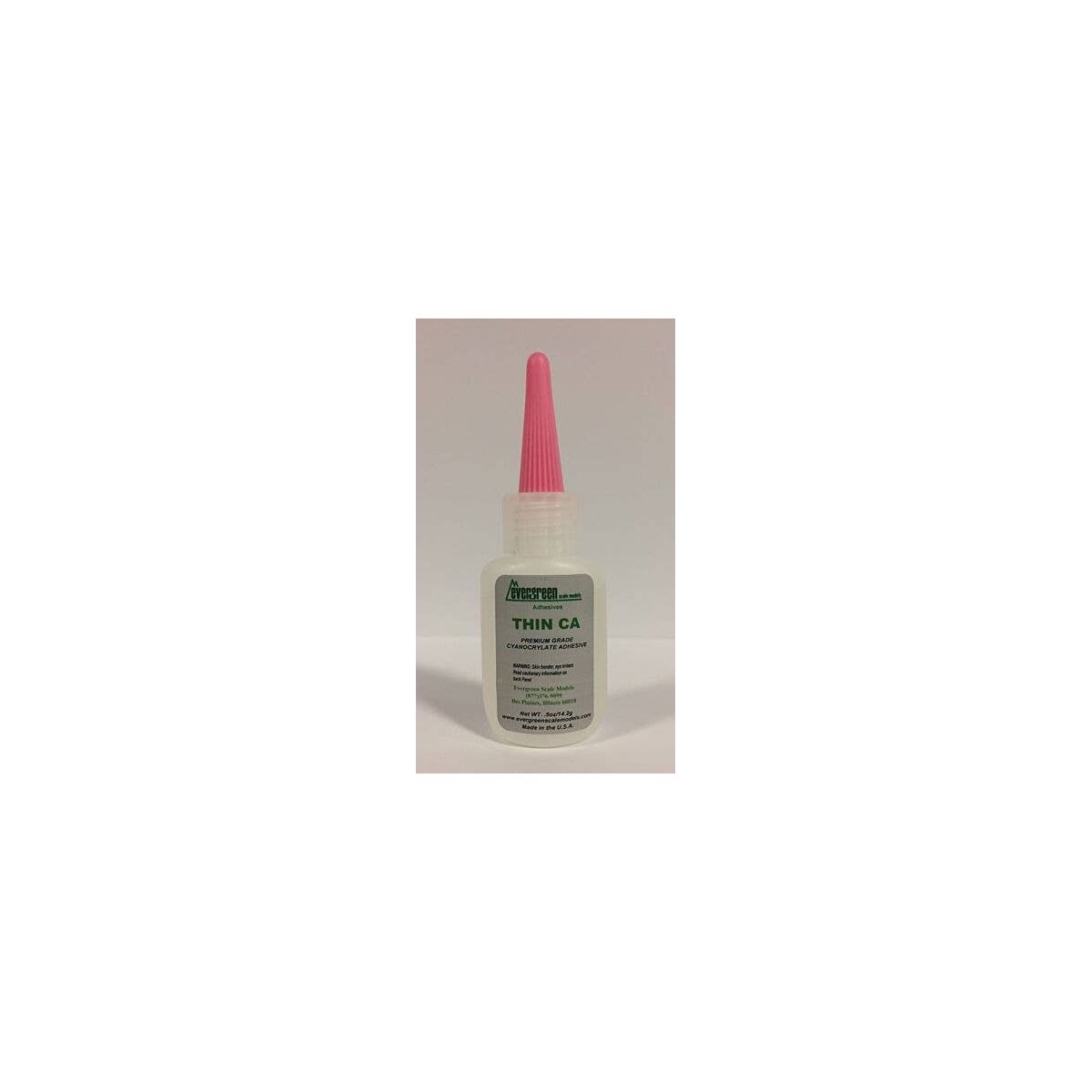Thin Cyanoacrylate CA Adhesive -- 1/2oz 14.8mL, All Scales, Evergreen Scale Models 61