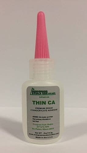 Thin Cyanoacrylate CA Adhesive -- 1/2oz 14.8mL, All Scales, Evergreen Scale Models 61
