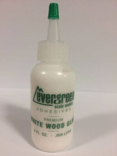 White Wood Glue -- 2oz 59.1ml, All Scales, Evergreen Scale Models 81