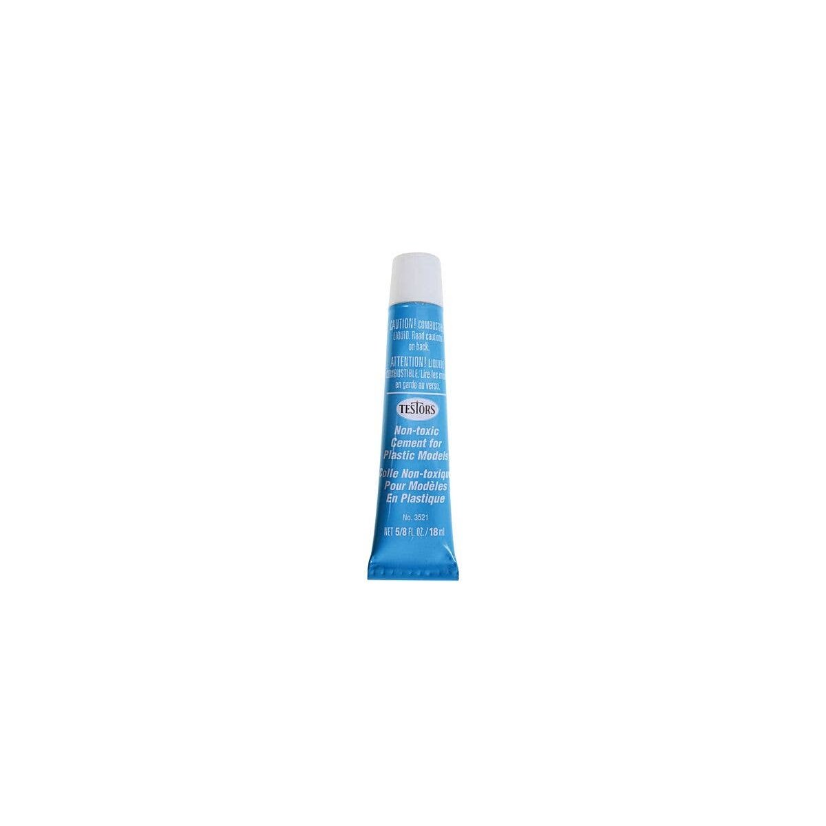 Finished-Product Cement Adhesives -- Plastic Cement (Non-Toxic) - 5/8oz 18.5mL - Tube with E, All Scales, Testor Corp 3521