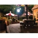 DVSL102BL Fiber-Lit Carriage Street Lamps -- Black pkg(3), HO, Dwarvin SL102BL