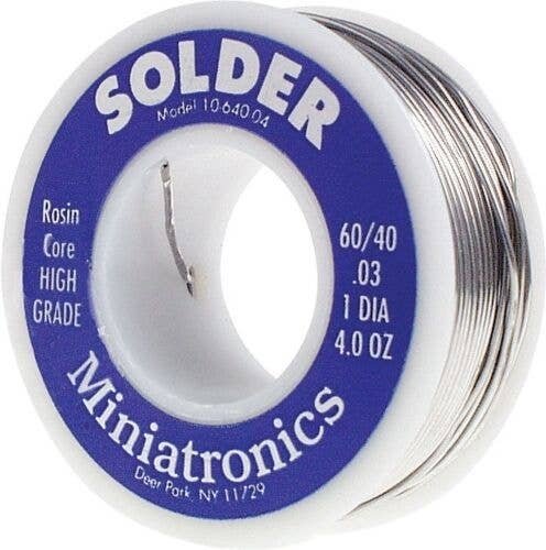 60/40 Rosin Core Solder -- 4oz 113g, All Scales, Miniatronics Corp. 1064004