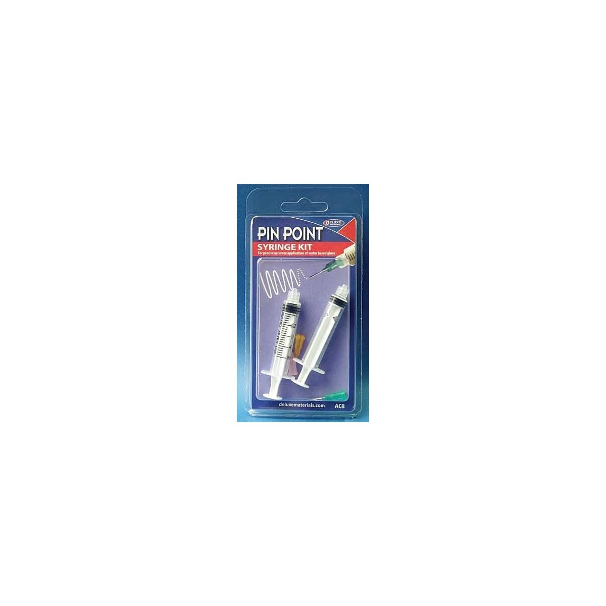 Pin Point Syringe Kit -- For Water-Based Glues, All Scales, Deluxe Materials Ltd AC8