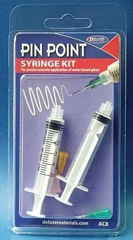 Pin Point Syringe Kit -- For Water-Based Glues, All Scales, Deluxe Materials Ltd AC8