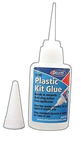 Plastic Kit Glue -- .7oz 20mL, All Scales, Deluxe Materials Ltd AD70