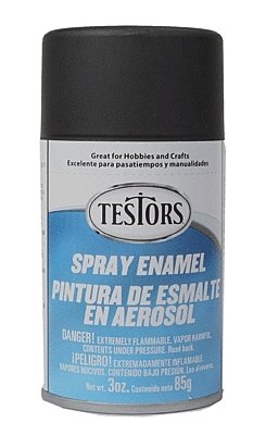 All-Purpose Enamel Spray Paint - 3oz 88.7mL Can -- Flat Black, All Scales, Testor Corp 1249