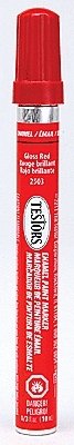 Enamel Paint Markers - 1/3oz 9.9mL -- Red (Gloss), All Scales, Testor Corp 2503
